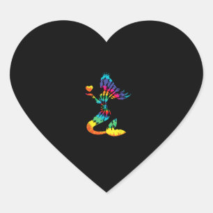Rainbow Tie-Dye Mermaid Shirt in 60s 70s Retro Hip Heart Sticker