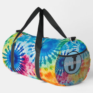 Rainbow Tie Dye Monogram Personalized Gear Duffle Bag