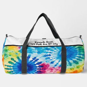 Rainbow Tie Dye Monogram Personalized Gear Duffle Bag