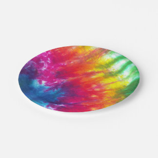 Rainbow Tie-Dye Paper Plate