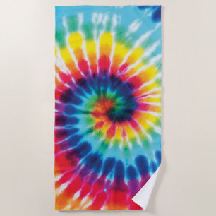 Rainbow Tie Dye Party Beach Towel