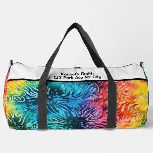 Rainbow Tie Dye Pattern Personalized Duffle Bag