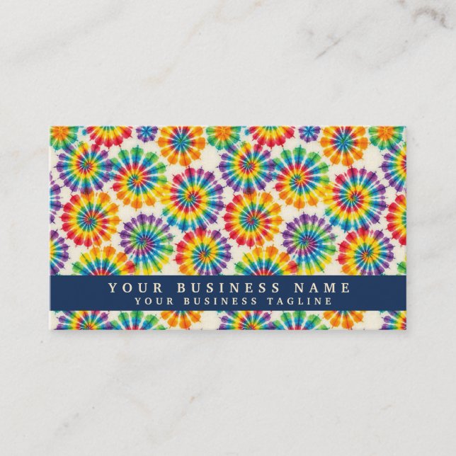 Rainbow Tie Dye Psychedelic Business Cards (Front)