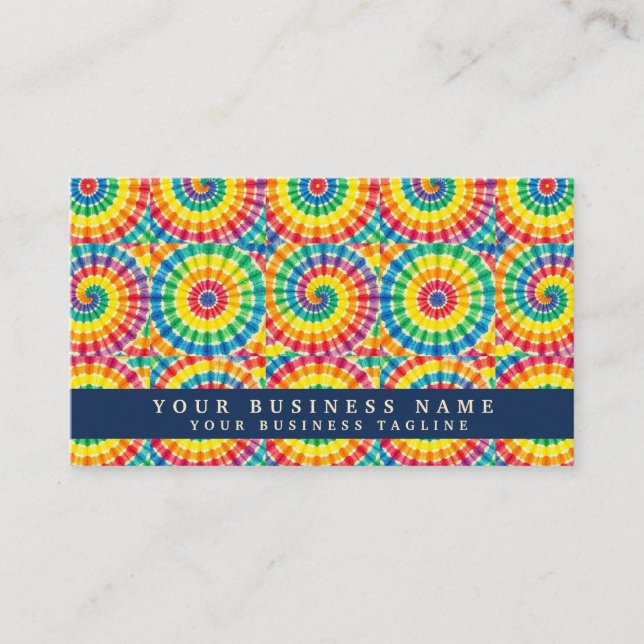 Rainbow Tie Dye Psychedelic Business Cards (Front)