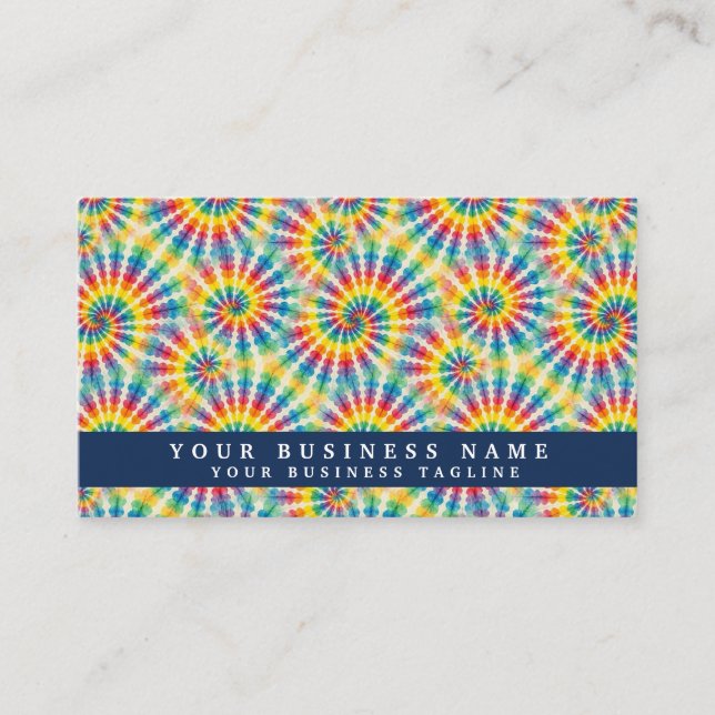 Rainbow Tie Dye Psychedelic Business Cards (Front)