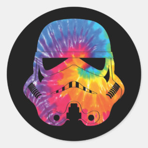 Rainbow Tie Dye Stormtrooper Helmet Classic Round Sticker