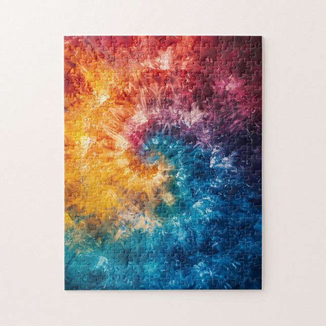 Rainbow Tie-Dye Swirl Jigsaw Puzzle (Vertical)