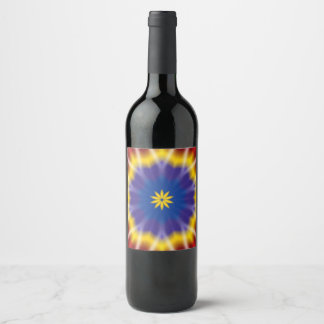 Rainbow Tie Dye Wine Label