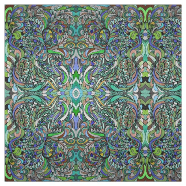 Rainbow TieDye Funky Hippie Tapestry Fabric (Swatch)