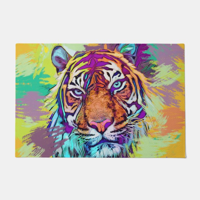 Rainbow tiger Door Mat (Front)