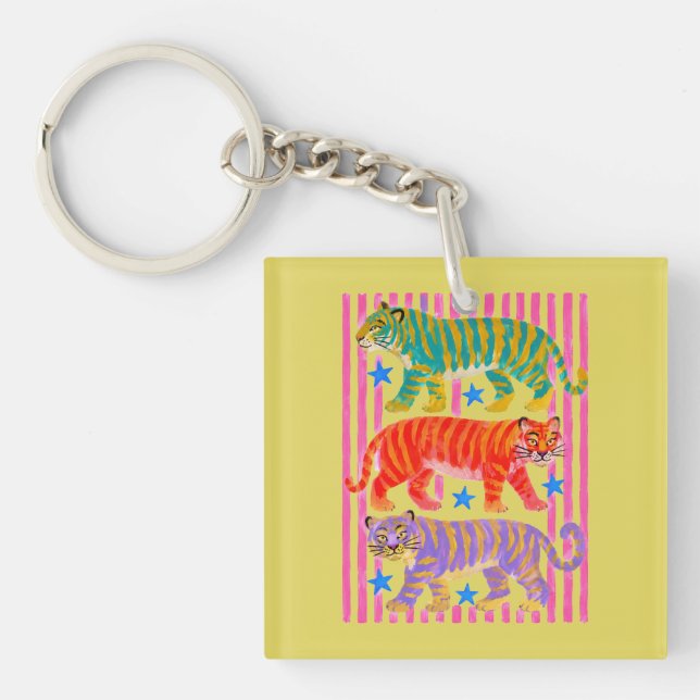 rainbow tiger dreams keychain (Front)