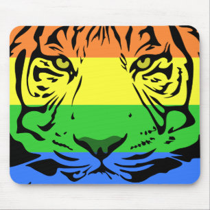 Rainbow Tiger Mouse Pad