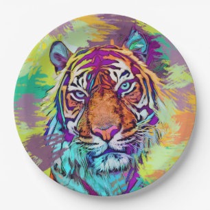 Rainbow tiger Paper Plate