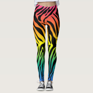 Rainbow tiger skin print design  leggings