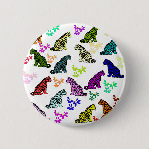 Rainbow Tigers 2 Inch Round Button