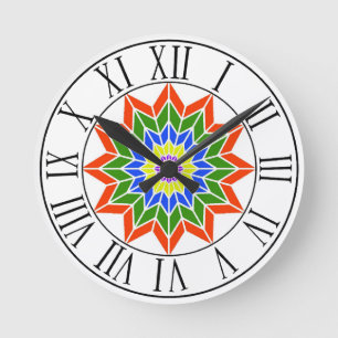 Rainbow Time Round Clock