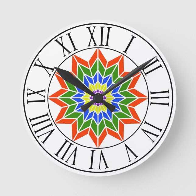 Rainbow Time Round Clock (Front)