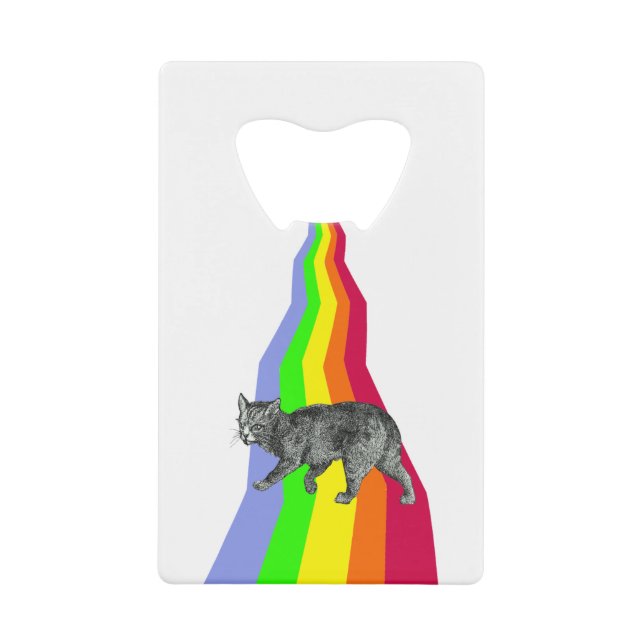 Rainbow to Heaven Cats Wallet Bottle Opener (Front)