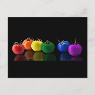 RAINBOW TOMATOES COLORFUL DIGITAL ART WALLPAPER BL POSTCARD
