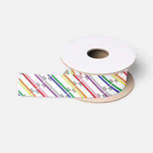 Rainbow Toothbrushes Ribbon Satin Ribbon