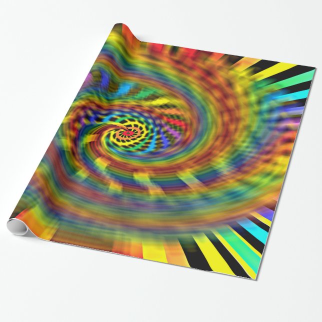 Rainbow Tornado Wrapping Paper (Unrolled)