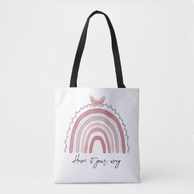 Rainbow Tote Bag, Shoulder Tote (Front)