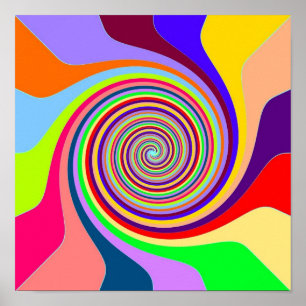 Rainbow tourbillon Super psychédélique affiche pop