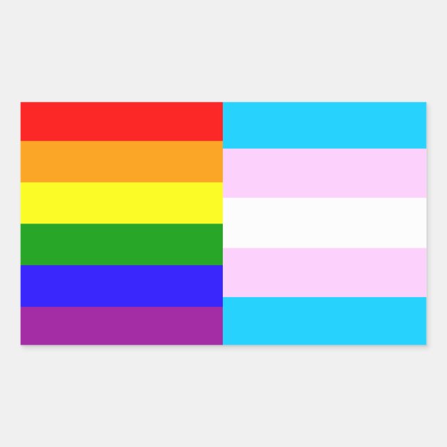 Rainbow/trans pride flags sticker (Front)