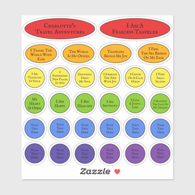 Rainbow Travel Affirmations Template Of 30