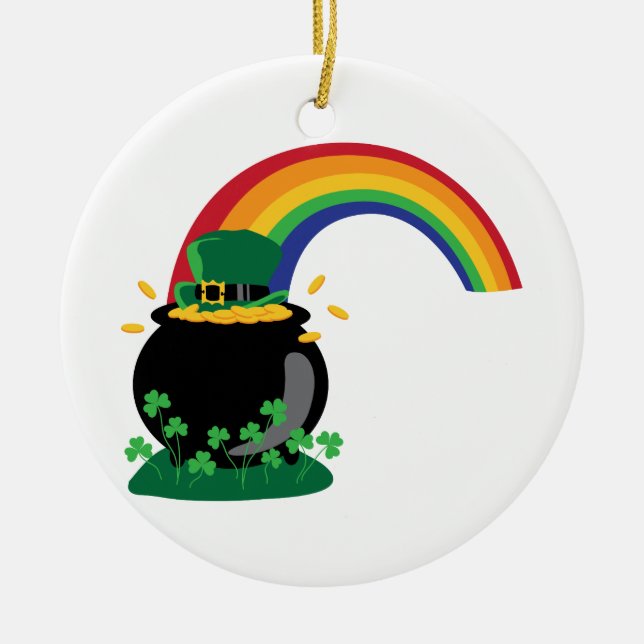 Rainbow Treasure Ceramic Ornament (Front)