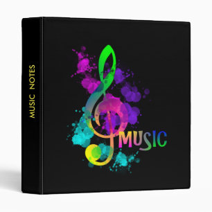 Rainbow Treble Clef Music Themed Binder