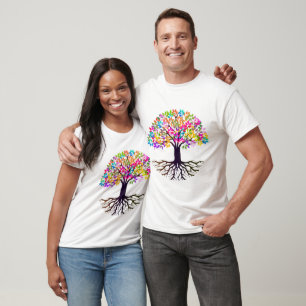 Rainbow Tree Colorful Leaf T-Shirt