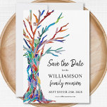 Rainbow Tree Family Reunion Save The Date<br><div class="desc">Ask your family to Save the Date for their Family Reunion with this stylish card. It features a colourful family tree which was originally made in glass mosaic. Easily customizable with your details. Use the Customize Further option to change the text size, style or colour if you wish. Because we...</div>