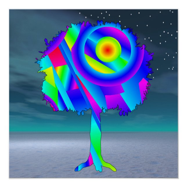 Rainbow Tree Glossy Poster (Front)
