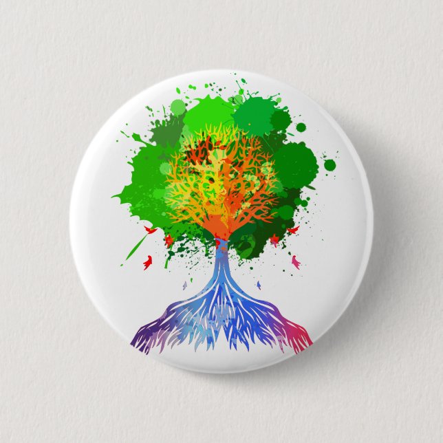 Rainbow Tree of Life 2 Inch Round Button (Front)