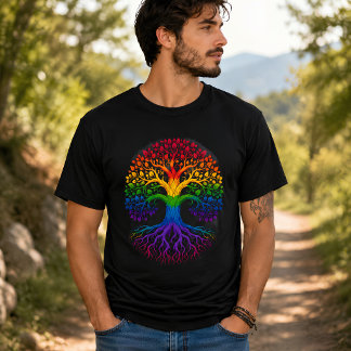 Rainbow Tree of Life Artistic Vibrant T-Shirt