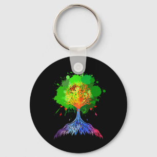 Rainbow Tree of Life Keychain