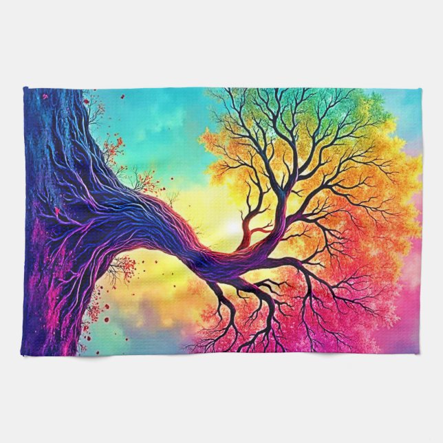  Rainbow Tree: Roots of Infinite Hope Art Kitchen Towel (Horizontal)