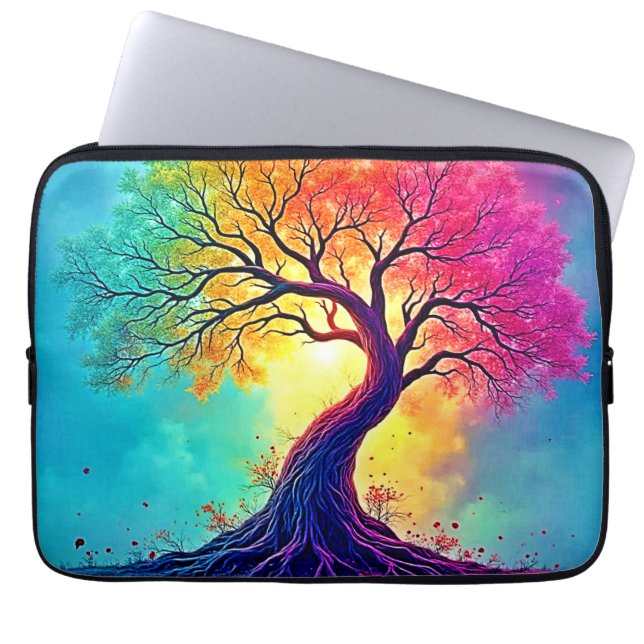  Rainbow Tree: Roots of Infinite Hope Art Laptop Sleeve (Front)