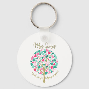 Rainbow Tree Teacher Keychain, Colourful Teacher Keychain