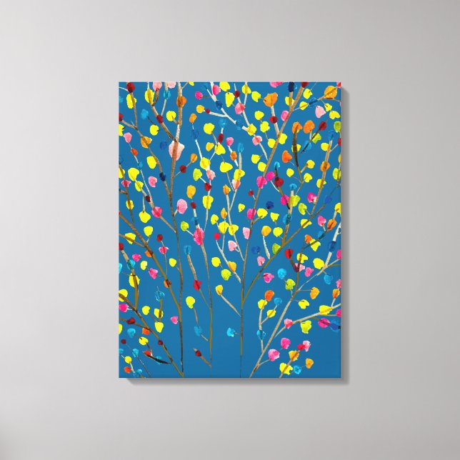 Rainbow tree watercolor  canvas print (Front)