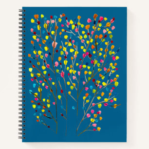 Rainbow tree watercolor  notebook