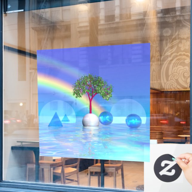 Rainbow Tree  Window Cling (Cafe Window)