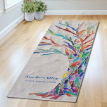 Rainbow Tree Yoga Instructor Yoga Mat<br><div class="desc">This decorative yoga mat features a print of a rainbow coloured tree on a pale grey background. The original design was made in mosaic using many tiny fragments of brightly coloured glass. Add your name, occupation to personalise this mat. This tree design is also featured on many other products such...</div>