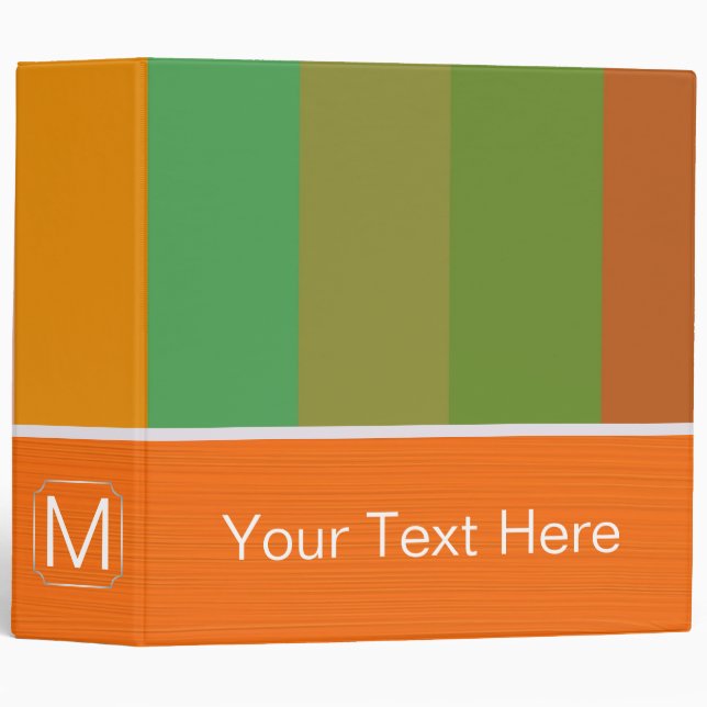 Rainbow Trendy Stripes Pattern Binder (Front/Spine)
