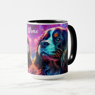 Rainbow Tri Cavalier King Charles Spaniel Dog Mug