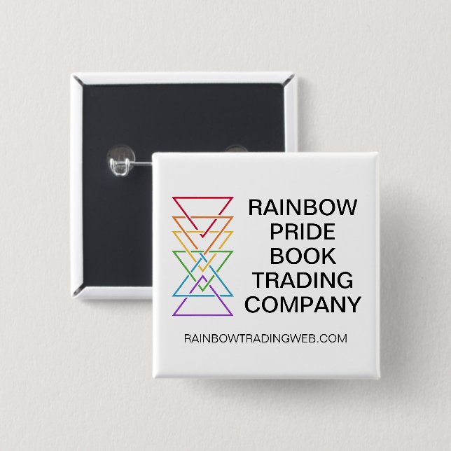 Rainbow Triangle Company Gay Pride Logo 2 Inch Square Button (Front & Back)
