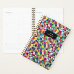 Rainbow Triangle Custom Year and Name Planner<br><div class="desc">Start your year off on a the bright foot with this colourful pattern of triangles that span the spectrum of the rainbow. Don't forget to personalize the front with the year and name text of your choice!</div>