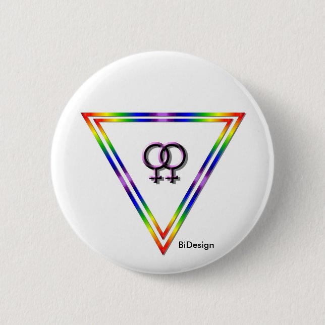 Rainbow Triangle Female/Female 2 Inch Round Button (Front)