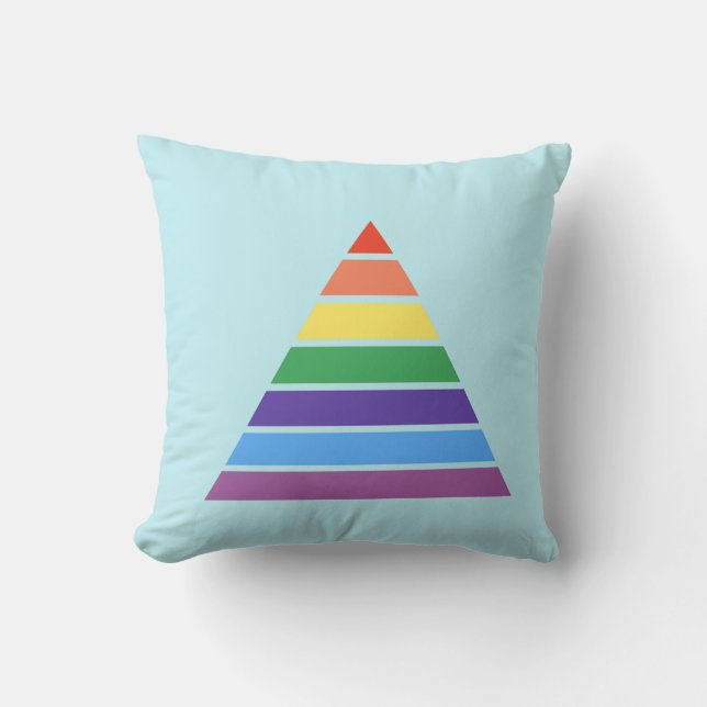 Rainbow Triangle Geometric Decorative Pillow" Throw Pillow (Front)